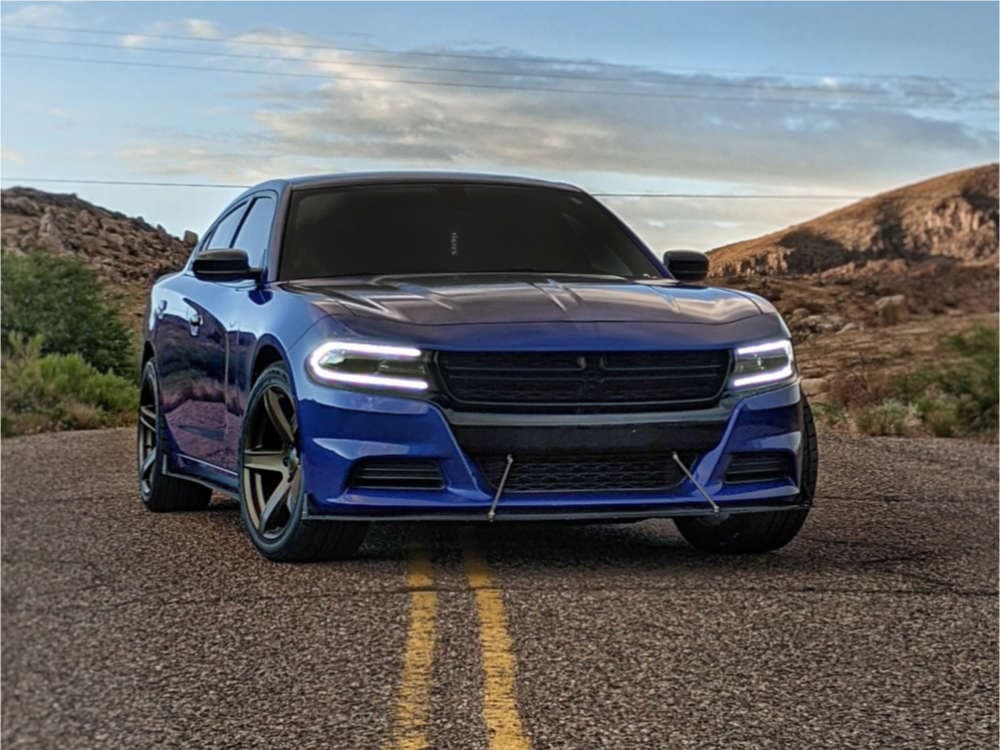 A 2018 Dodge Charger SXT running Factory Reproductions Fr77 wheels in 20x9.5 +15
