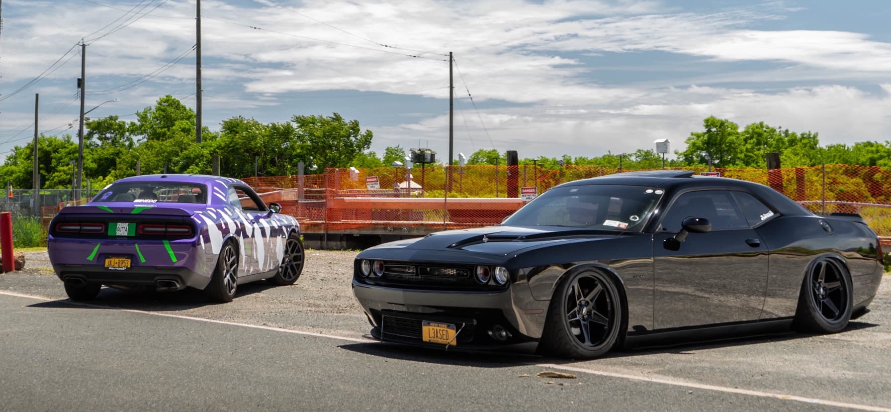A 2018 Dodge Challenger R/T running some OE replica wheels from Factory Reproductions